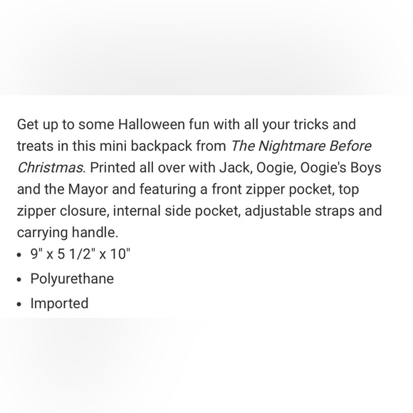 NWT Hot Topic The Nightmare Before Christmas Characters Mini Backpack - Picture 9 of 13